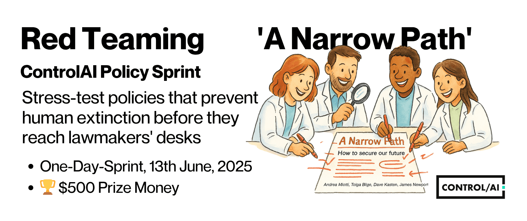 Red Teaming A Narrow Path: ControlAI Policy Sprint